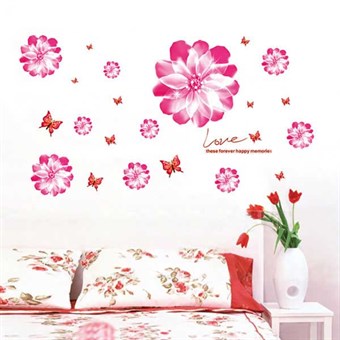 TipTop seinätarrat kauniita kukkia ja perhoskuvioita 