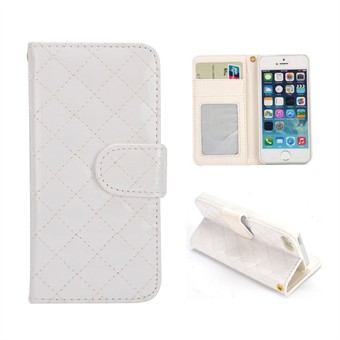 Klassinen lompakkokotelo - iPhone 5 / iPhone 5S / iPhone SE 2013 (valkoinen)