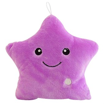 Smiley Star -tyyny LED-valolla / Glow Pillow - violetti