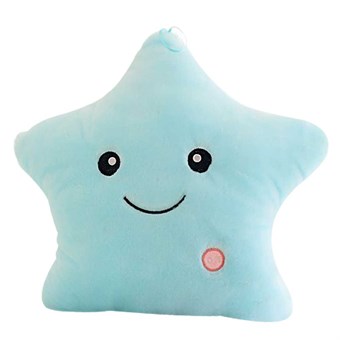 Smiley Star -tyyny LED-valolla / Glow Pillow - vaaleansininen