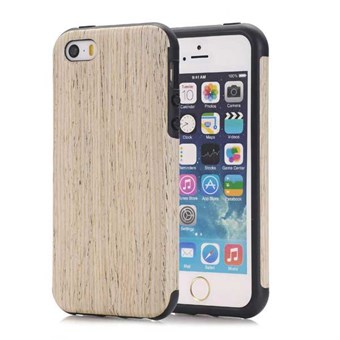 Premium -puinen päällinen silikoni iPhone 5 / iPhone 5S / iPhone SE 2013 valkoinen