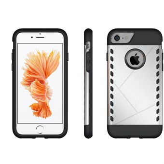 Ainutlaatuinen silikoni- / muovikotelo iPhone 7: lle / iPhone 8: lle - hopea