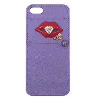 Kiss Look -kansi luottokortilla iPhone 5 / iPhone 5S / iPhone SE 2013 (violetti)