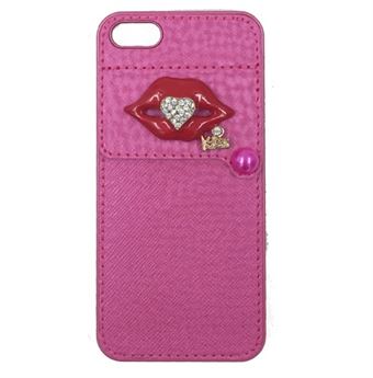 Kiss Look -kansi luottokortilla iPhone 5 / iPhone 5S / iPhone SE 2013 (Magenta)
