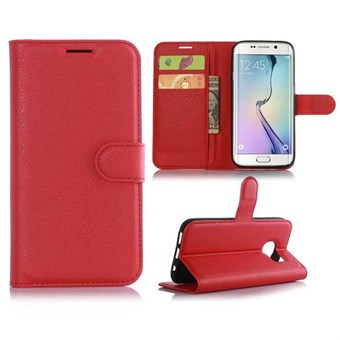 Klassinen luottokorttikotelo Galaxy S7 Edge Cover (punainen)