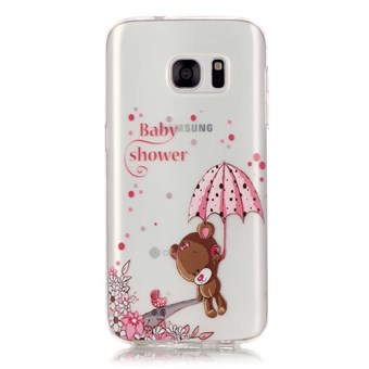 Tyylikäs läpinäkyvä Samsung Galaxy S7 Edge silikonisuojus Umbrella Bear