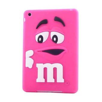M&M 3D -kumikotelo iPad Mini 1/2/3: lle - vaaleanpunainen
