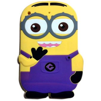 3D iPad Mini 1/2/3 Minion silikonikuori (violetti)