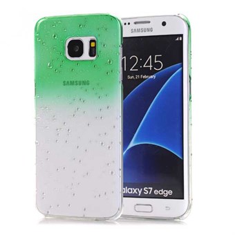 Trendikäs vesipisaroiden muovikuori Galaxy S7 Edge vihreälle
