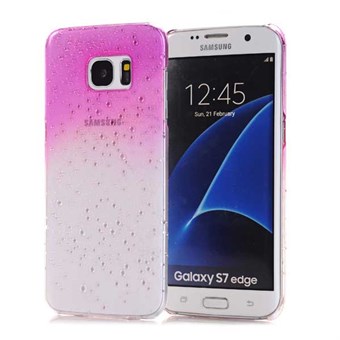 Trendikäs vesipisaroiden muovikuori Galaxy S7 Edge purppuraan