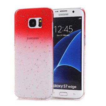 Trendikäs vesipisaroiden muovikuori Galaxy S7 Edge punainen