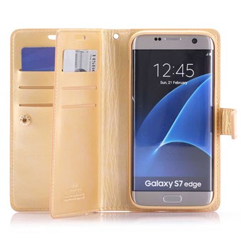 Multi Mercy nahkakotelo M. Luottokortti Galaxy S7 Edge kultaa