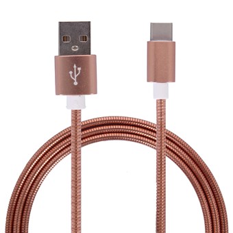 Metallikaapeli USB Type C 3.1 - USB Type A 2.0 / 1m - ruusukulta