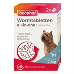 Beaphar All-in-One Mato­tabletit koiralle – Annostellaan painon mukaan - 2,5 kg - 10 kg - 2 tablettia