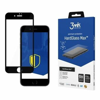 3MK HardGlass Max iPhone 7 musta, kokonaan peittävä lasi