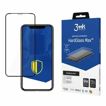3MK HardGlass Max iPhone Xs musta, koko näytön lasi