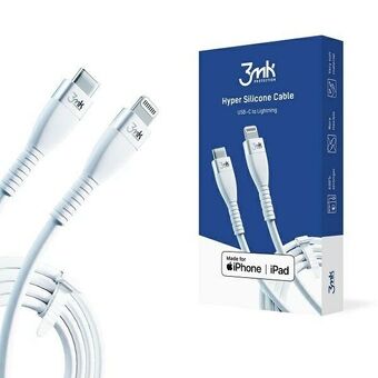 3MK HyperSilicone MFI USB-C/Lightning-kaapeli valkoinen 1m 20W 3A