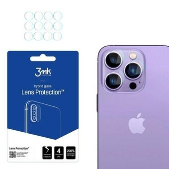 3MK Lens Protect iPhone 14 Pro 6,1" / 14 Pro Max 6,7" - Linssien suoja iPhone 14 Pro 6,1 tuumaa / 14 Pro Max 6,7 tuumaa
Ochrona na obiektyw aparatu 4szt - Kameran linssien suoja 4 kappaletta