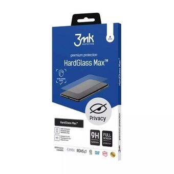 3MK HardGlass Max Privacy iPhone 14 Pro 6,1" musta, FullScreen-lasi