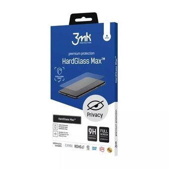 3MK HardGlass Max Privacy iPhone 14 Plus /13 Pro Max 6,7" musta, FullScreen-lasi