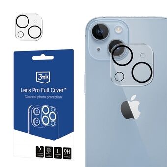 3MK Lens Pro Full Cover iPhone 14/14 Plus on kovapintainen lasilinssi kameralle, jossa on asennuskehys 1 kpl.
