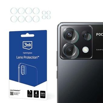 3MK Lens Protect Poco X6 5G Linssisuoja kameraan, 4 kappaletta.