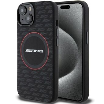 AMG AMHMP15S23SMRK iPhone 15 / 14 / 13 6.1" musta kovaholkkis silikonikuorella hiilikuvioisella MagSafeilla