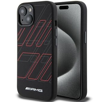 AMG AMHMP15S23SSPK iPhone 15 / 14 / 13 6.1" musta kotelosuoja silikonia suurilla rombikuviolla MagSafe-yhteensopiva
