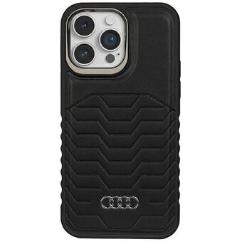 Audi Synteettinen Nahka MagSafe iPhone 15 Pro Max 6.7" musta kova kotelo AU-TPUPCMIP15PM-GT/D3-BK