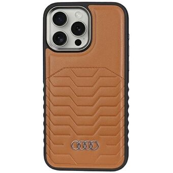 Audi synteettinen nahka MagSafe iPhone 14 Pro Max 6.7" ruskea kovakotelo AU-TPUPCMIP14PM-GT/D3-BN