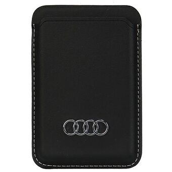 Audi synteettinen nahkainen lompakko korttipaikalla, czarny/musta, MagSafe AU-MSCH-Q3/D1-BK.