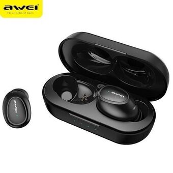 AWEI Bluetooth 5.0 T16 TWS kuulokkeet + musta/musta telakointiasema