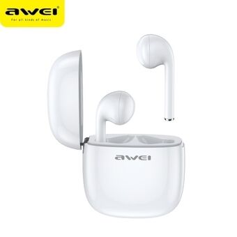 AWEI Bluetooth 5.0 T28 TWS kuulokkeet + valkoinen/valkoinen telakointiasema