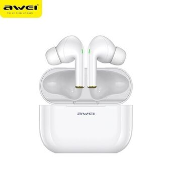 AWEI Bluetooth 5.0 T29 TWS kuulokkeet + valkoinen/valkoinen telakointiasema