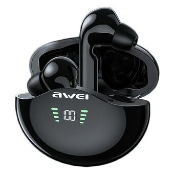 AWEI Bluetooth 5.3 T12P TWS kuulokkeet + musta/musta telakointiasema