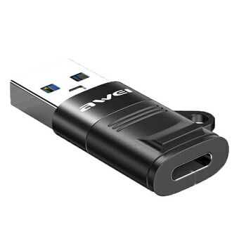 AWEI-sovitin CL-13 USB-C / USB-A musta / musta