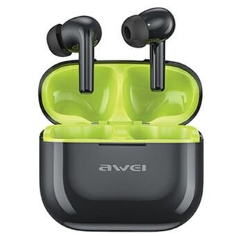 AWEI Bluetooth 5.3 T1 Pro kuulokkeet + telakointiasema musta-vihreä/musta-vihreä