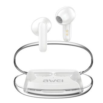 AWEI Bluetooth 5.3 T85 ENC TWS -kuulokkeet + valkoinen telakointiasema