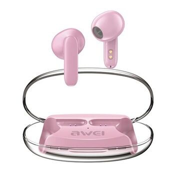 AWEI Bluetooth 5.3 T85 ENC TWS -kuulokkeet + pinkki/tummansävyinen telakointiasema