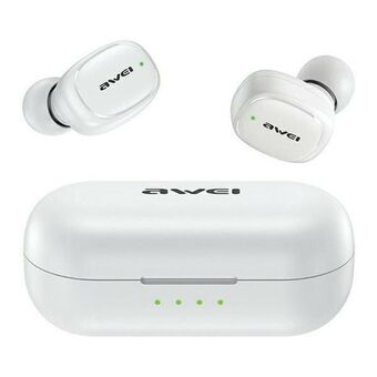 AWEI langattomat kuulokkeet Bluetooth 5.1 T13 Pro TWS + telakointiasema valkoinen/valkoinen