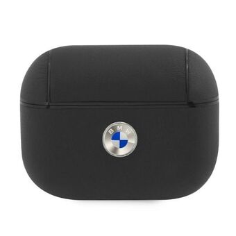BMW BMAPSSLBK AirPods Pro kansi musta / musta aitoa nahkaa hopea logo