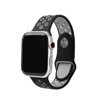 Beline Apple Watch Sport silikoniranneke 38/40/41 mm musta/harmaa musta/harmaa