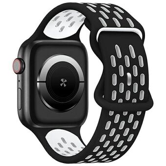 Beline pasek Apple Watch Uusi Sport Silicone 38/40/41mm mustavalkoinen musta/valkoinen laatikko