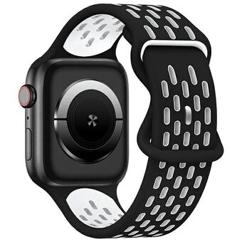 Beline pasek Apple Watch Uusi urheilusilikoni 42/44/45/49mm musta-valkoinen mustavalkoinen laatikko