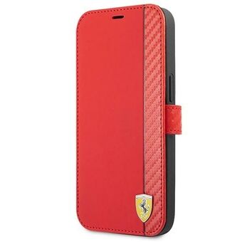 Ferrari iPhone 13 Mini Punainen Kirja On Track Carbon Stripe