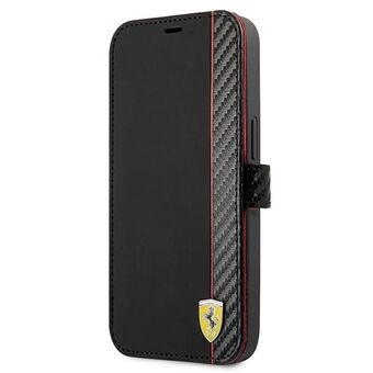 Ferrari iPhone 13 Mini Musta Kirja On Track Carbon Stripe