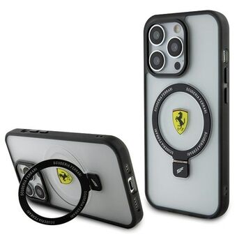 Ferrari FEHMP15LUSCAH iPhone 15 Pro 6.1" läpinäkyvä kova kotelo Ring Stand -jalustalla 2023 Collection MagSafe