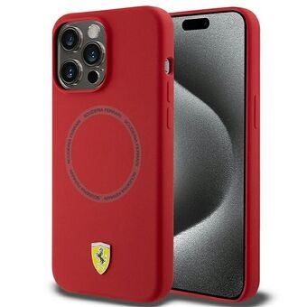 Ferrari FEHMP15XSBAR iPhone 15 Pro Max 6.7" punainen kova kuoripussi, tulostettu rengas MagSafe