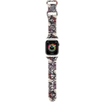 Hei Kitty Pasek HKAWMSDGPTE Apple Watch 38/40/41mm beigen sävyinen silikoniranneke Tunniste Graffiti