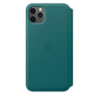 Kotelo Apple MY1Q2ZM / iPhone 11 Pro Max riikinkukon sulka / sininen nahkakirja